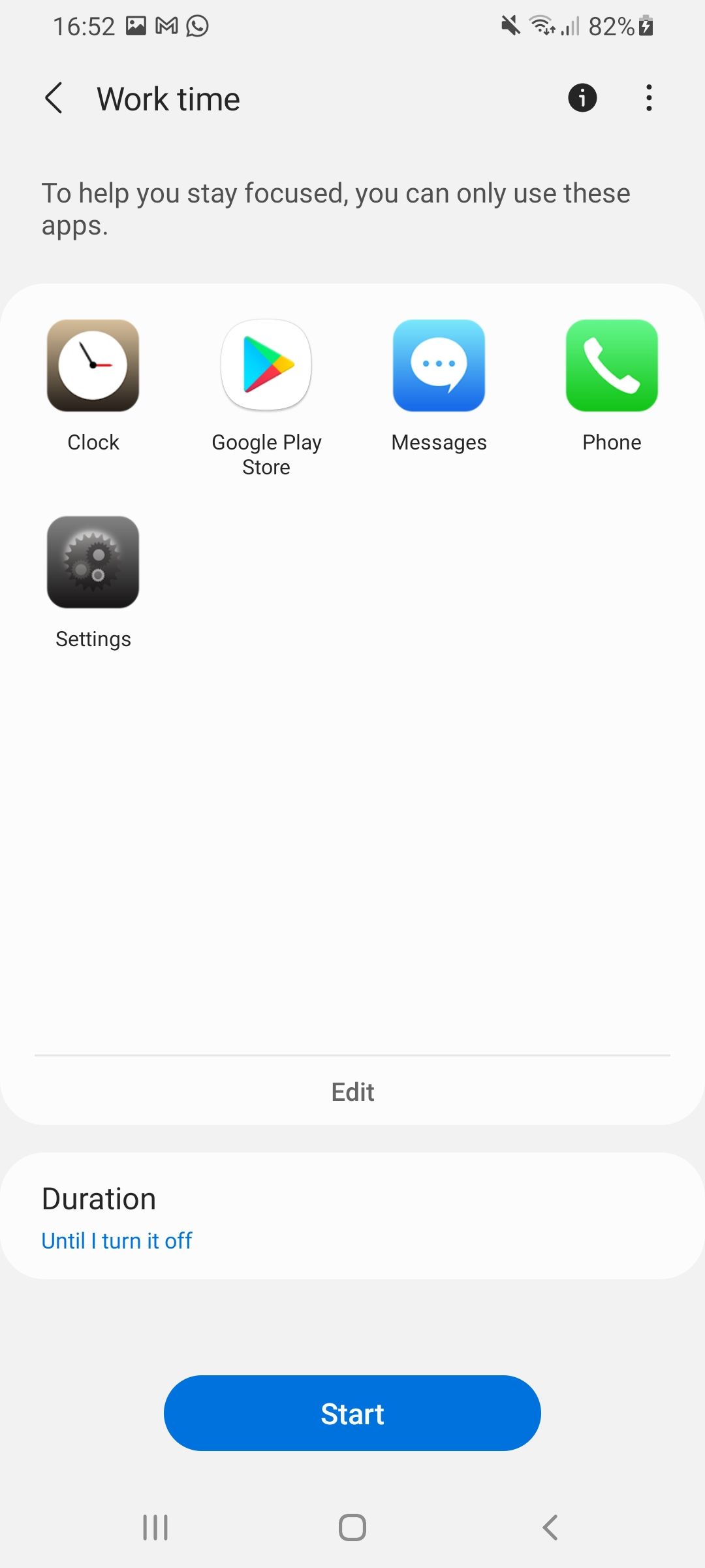Add apps to focus mode
