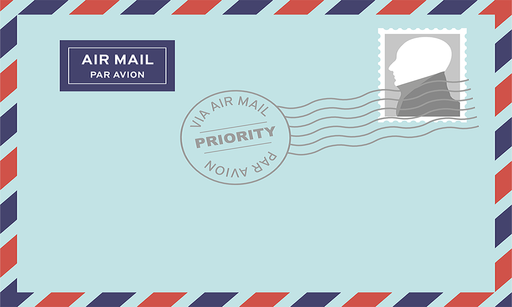 illustration of priority air mail