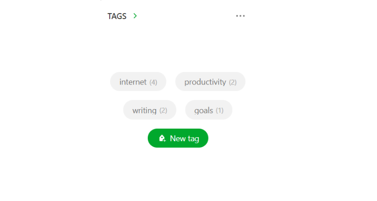 Evernote newest tag feature