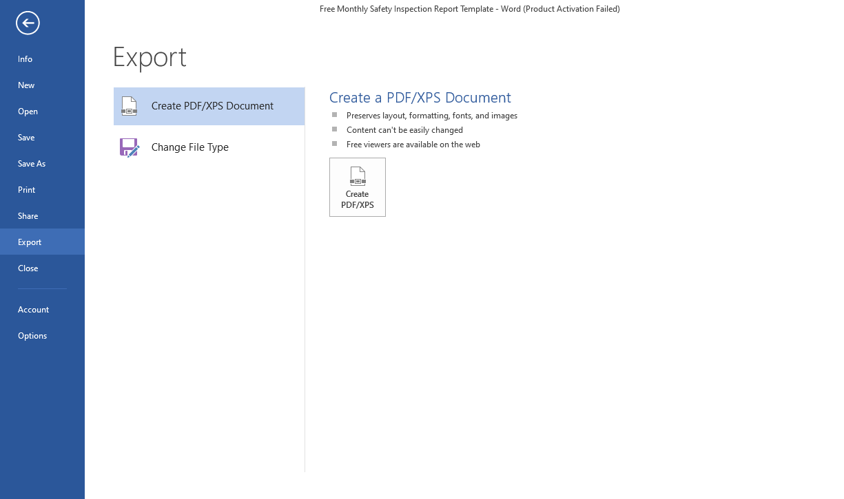 So erstellen Sie ein passwortgeschütztes PDF aus einem Word-Dokument - Export Option in File Menu in MS Word