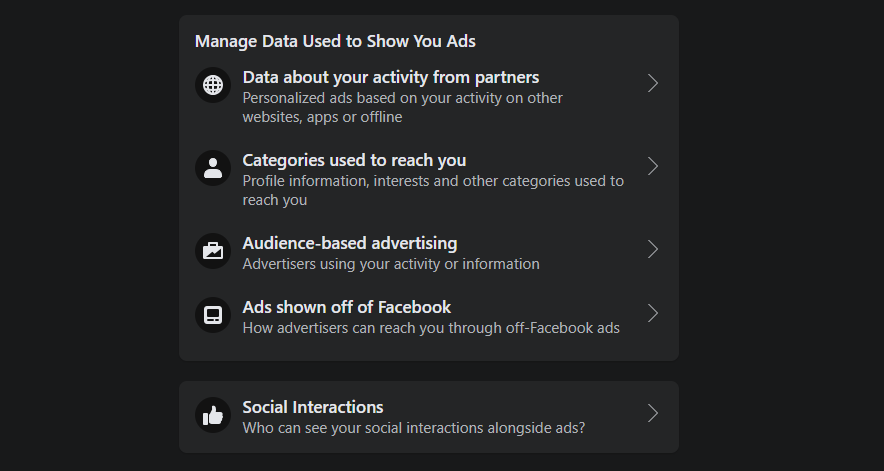 Facebook Ad Categories 2021