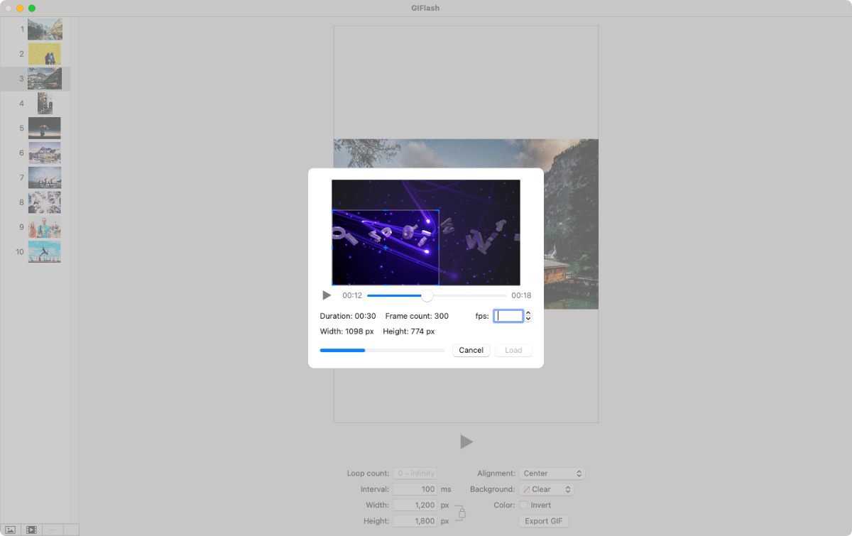 GIFlash screenshot - Le 6 migliori app gratuite per creare GIF per Mac