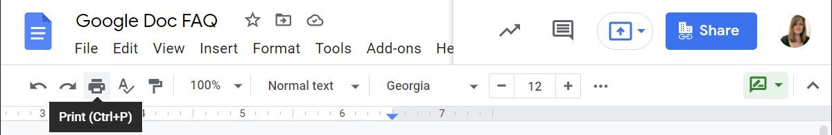 Print a Google Doc.