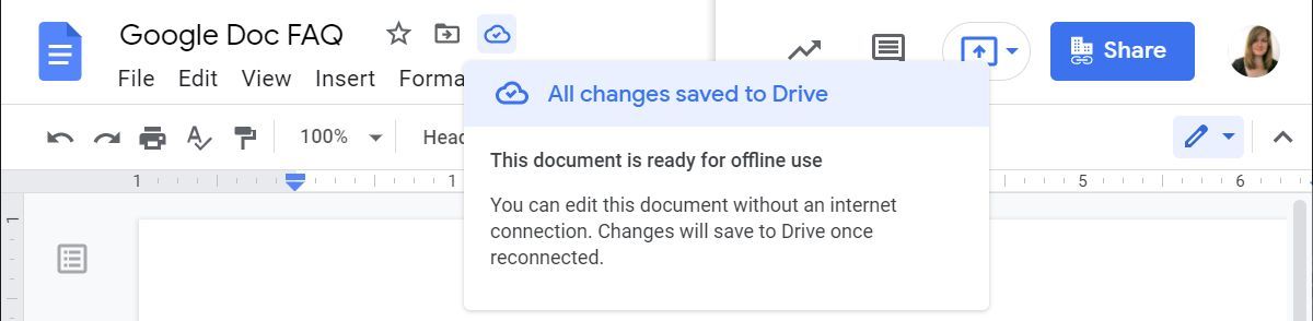 Google Doc برای استفاده آفلاین آماده است.