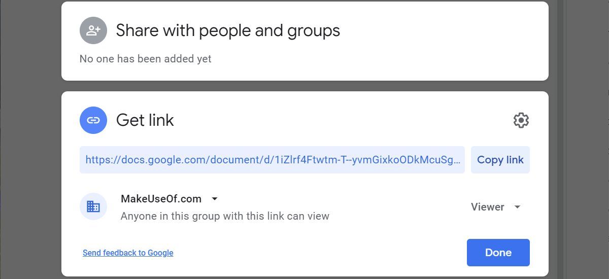 Share a Google Doc with a group of people via a link.