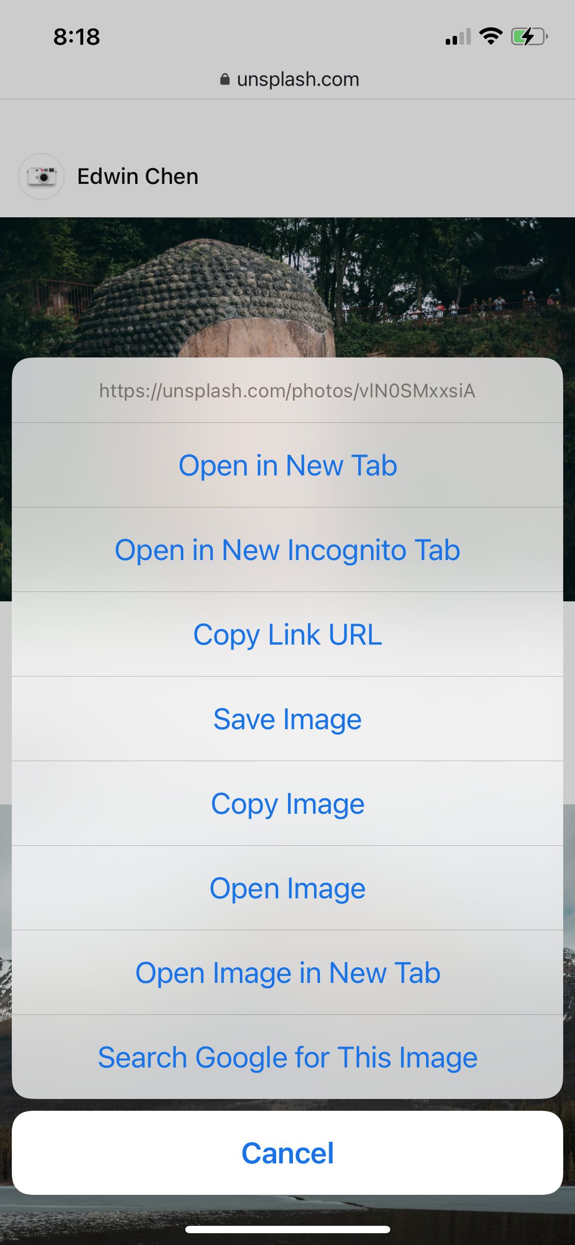Reverse Image Search on Chrome mobile