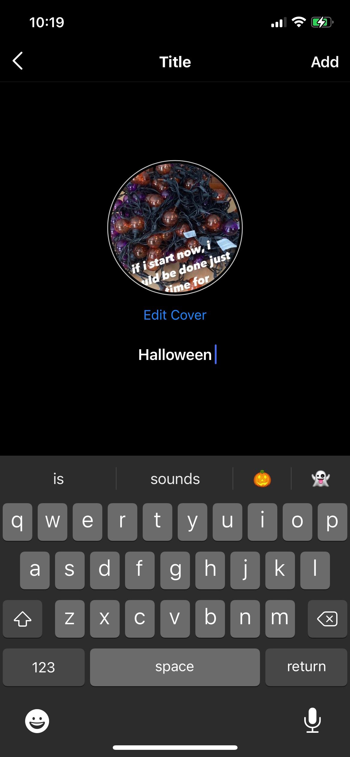 Name Instagram Halloween Lights Keyboard Included