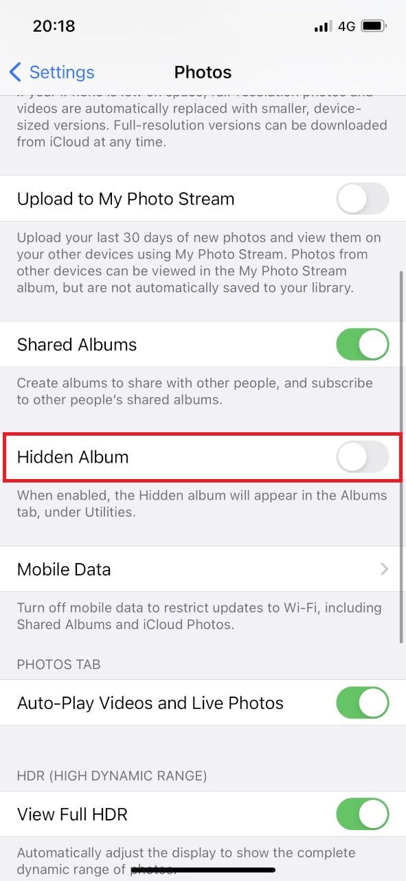 how to hide your photos folder