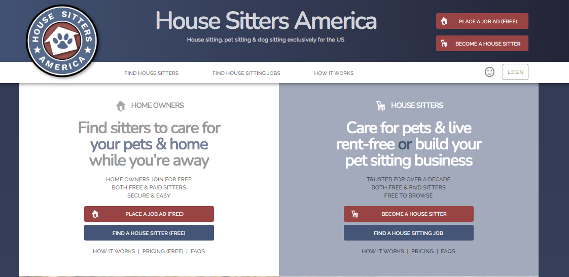 House Sitters America Website - I migliori siti web per aiutarti a viaggiare gratis
