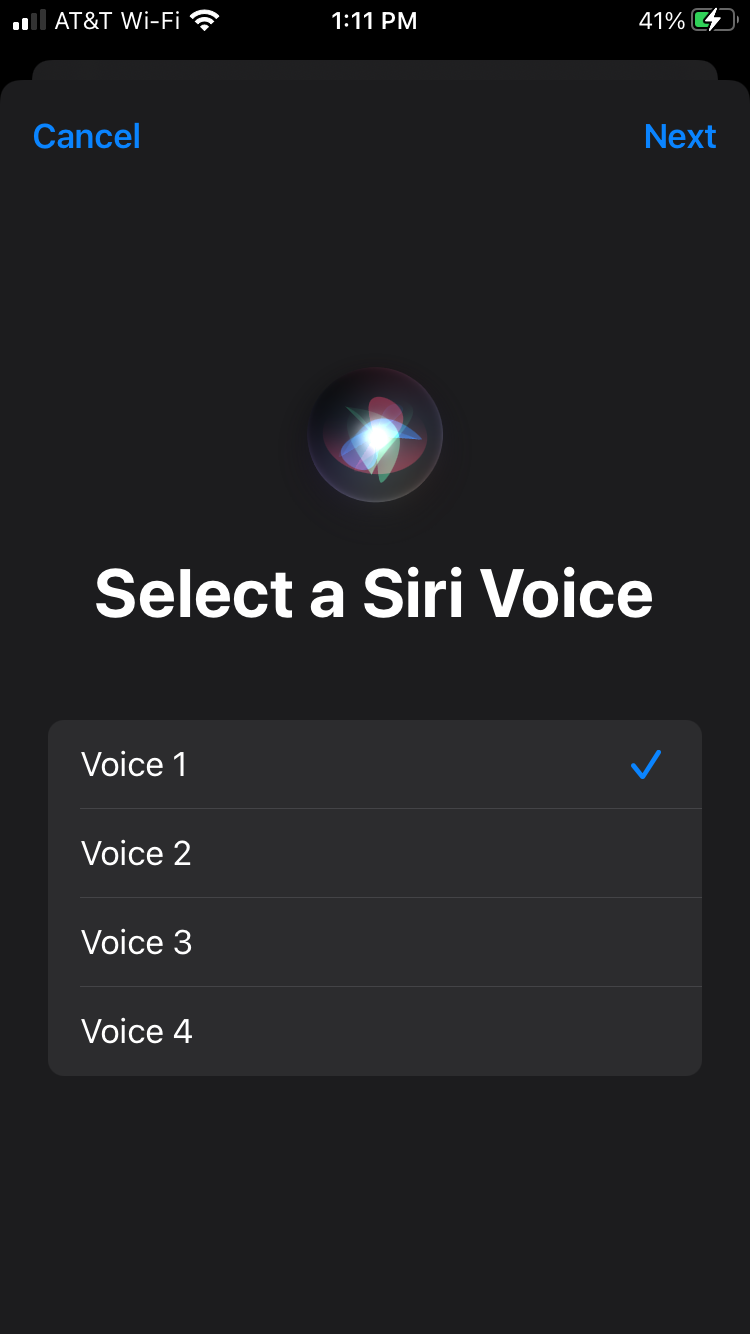 Changing Siri's voice