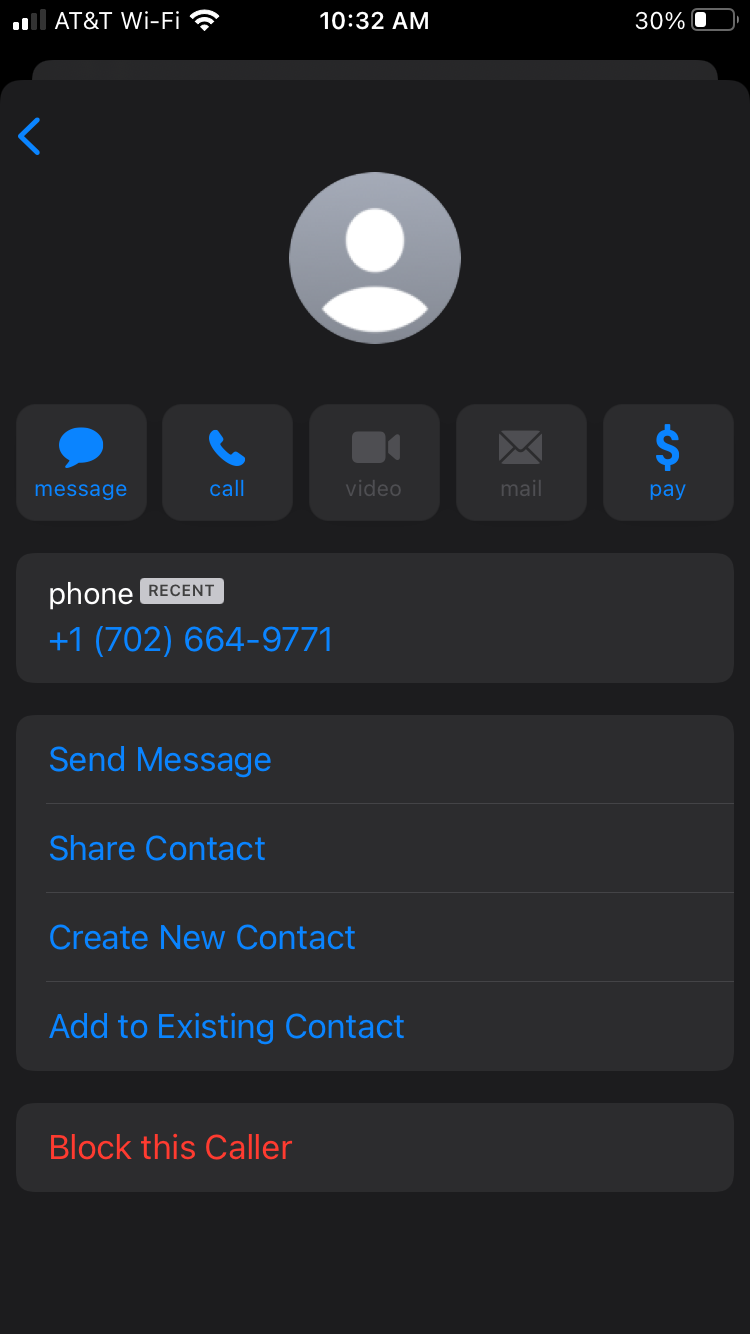 Blocking caller in iPhone