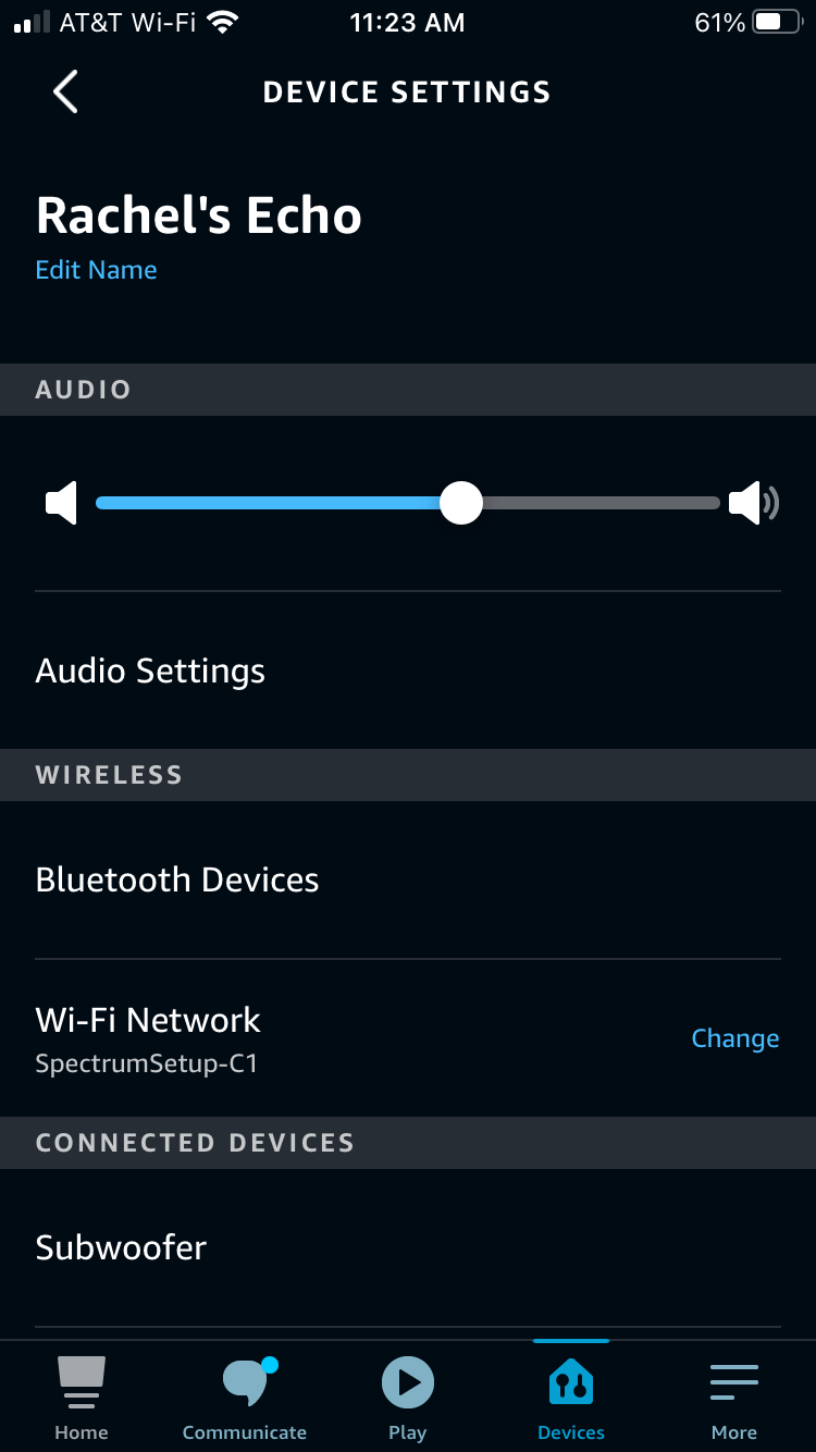 Changing Wi-Fi for a device using the Alexa app
