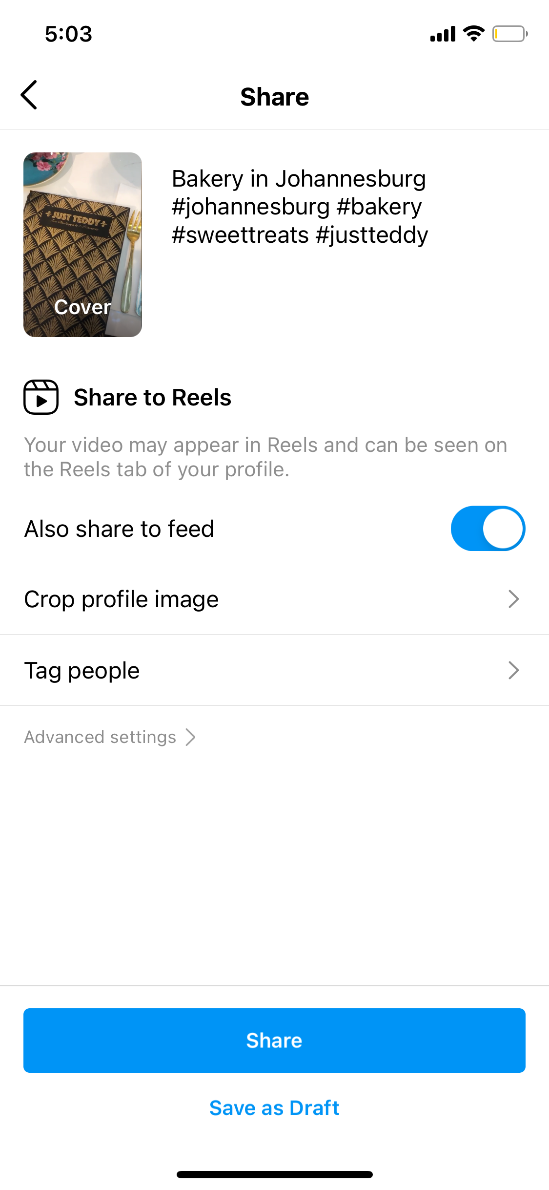 instagram reel sharing