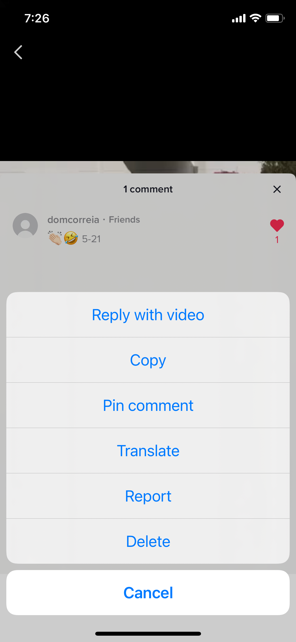 Options to engage with others on TikTok app