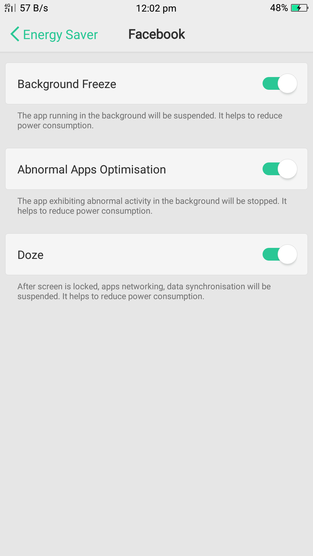 Individual Android App Battery Optimization