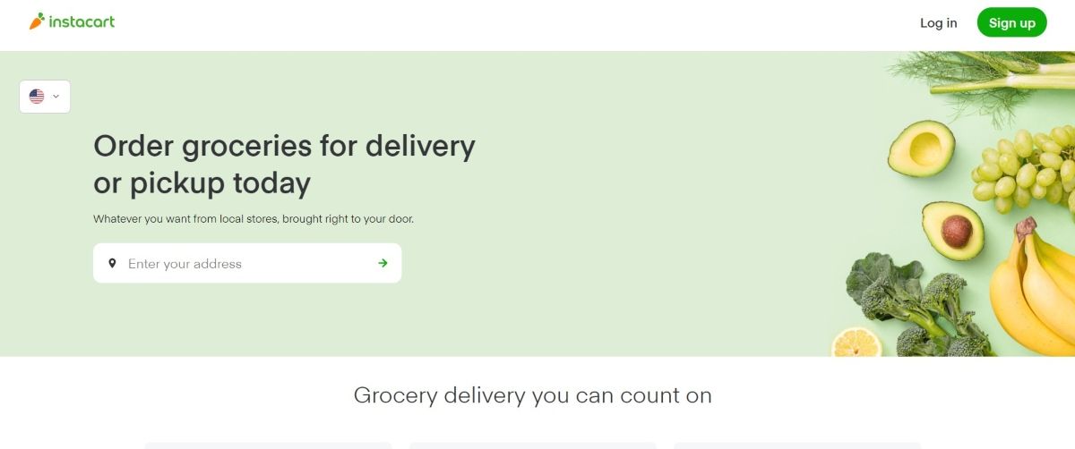 Instacart Home page