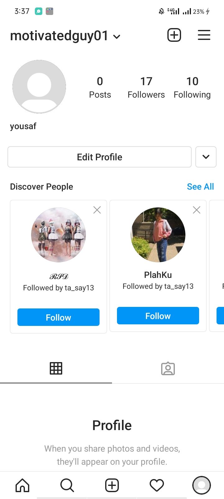 Instagram Account Logged In With Username Showing