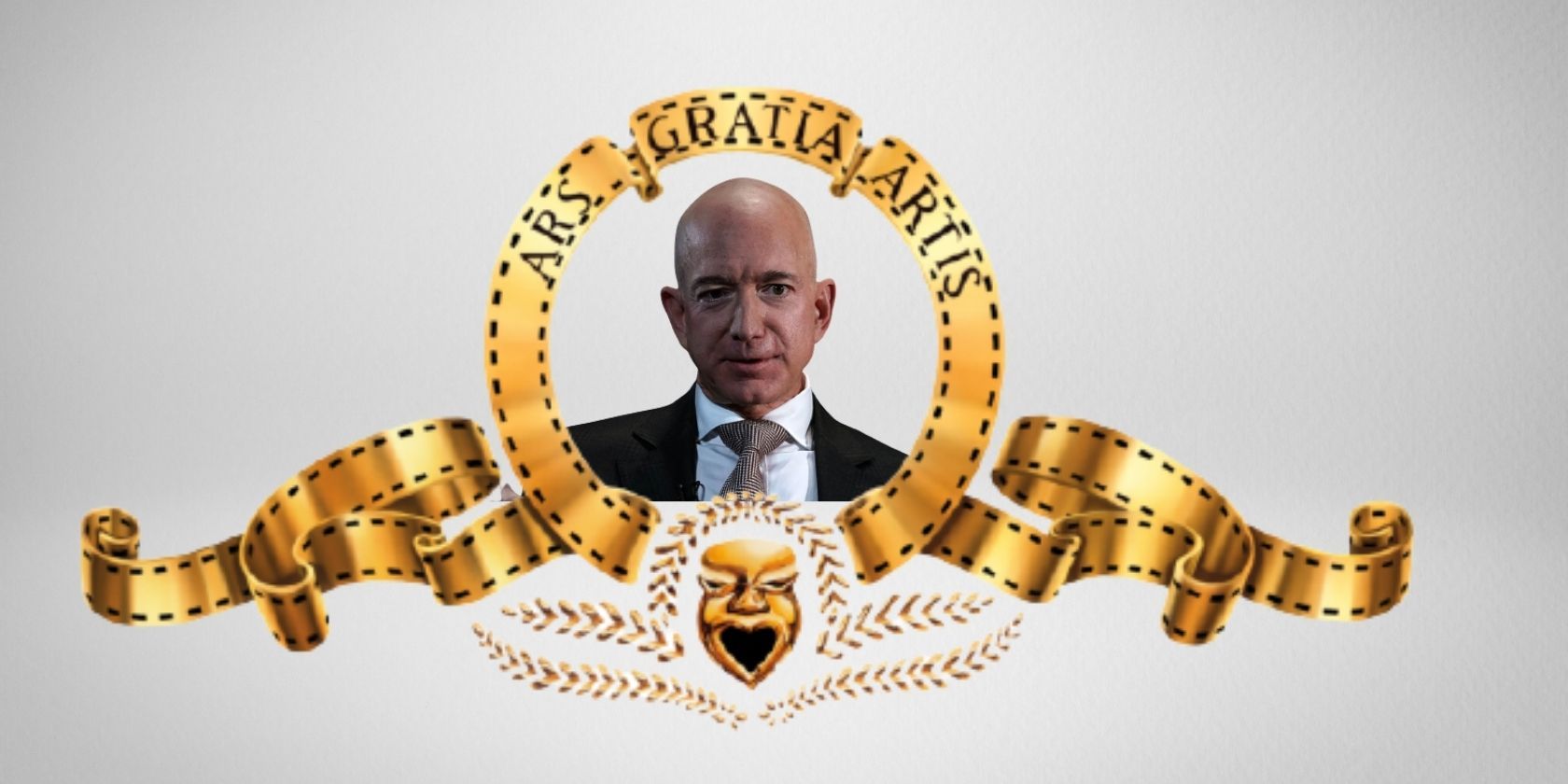Jeff Bezos inside MGM logo