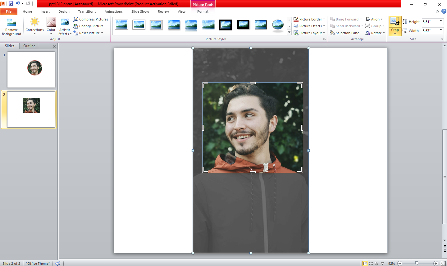 Manual Cropping The Image in PowerPoint - Come ritagliare un’immagine in un cerchio perfetto in PowerPoint