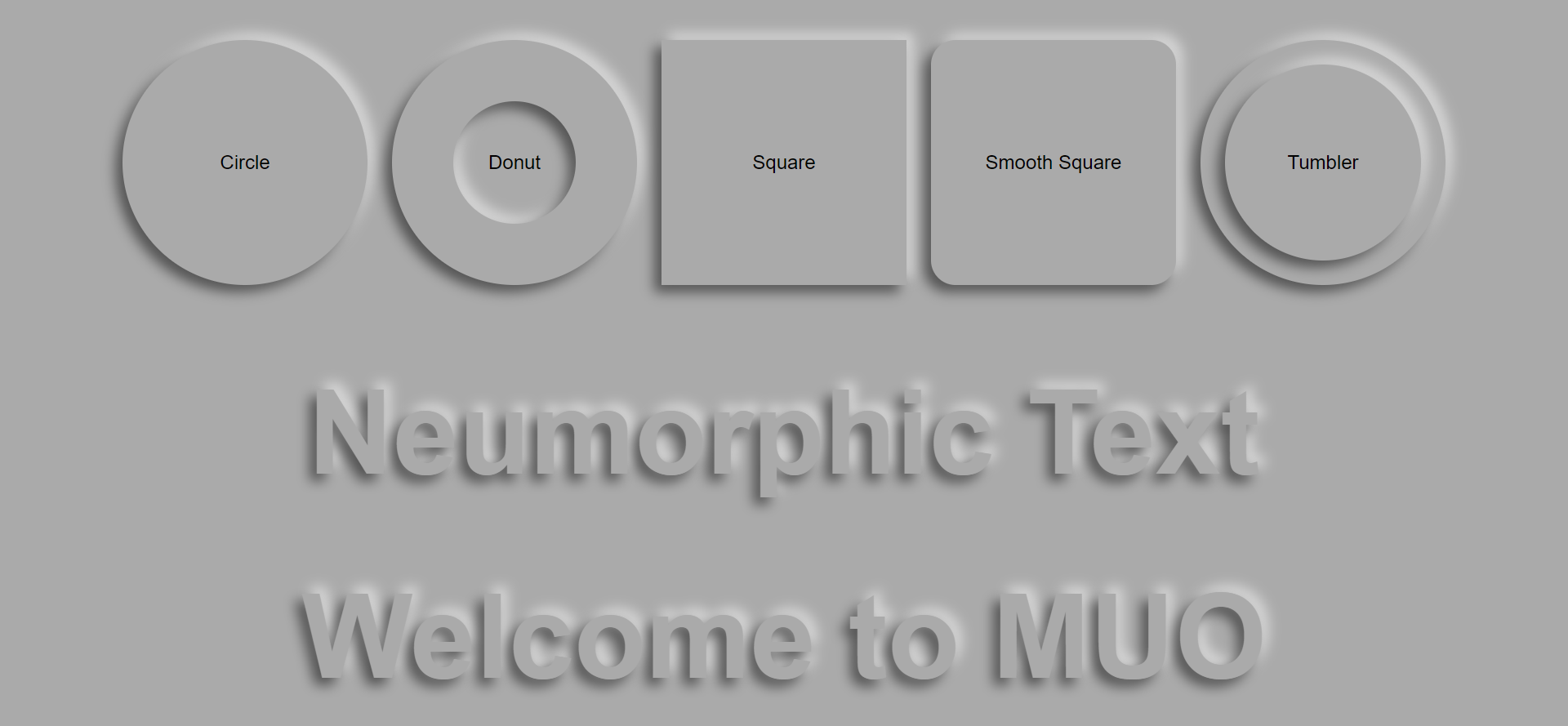 Neumorphic Text and Shapes - 5 componenti di progettazione neumorfica in HTML, CSS e JavaScript