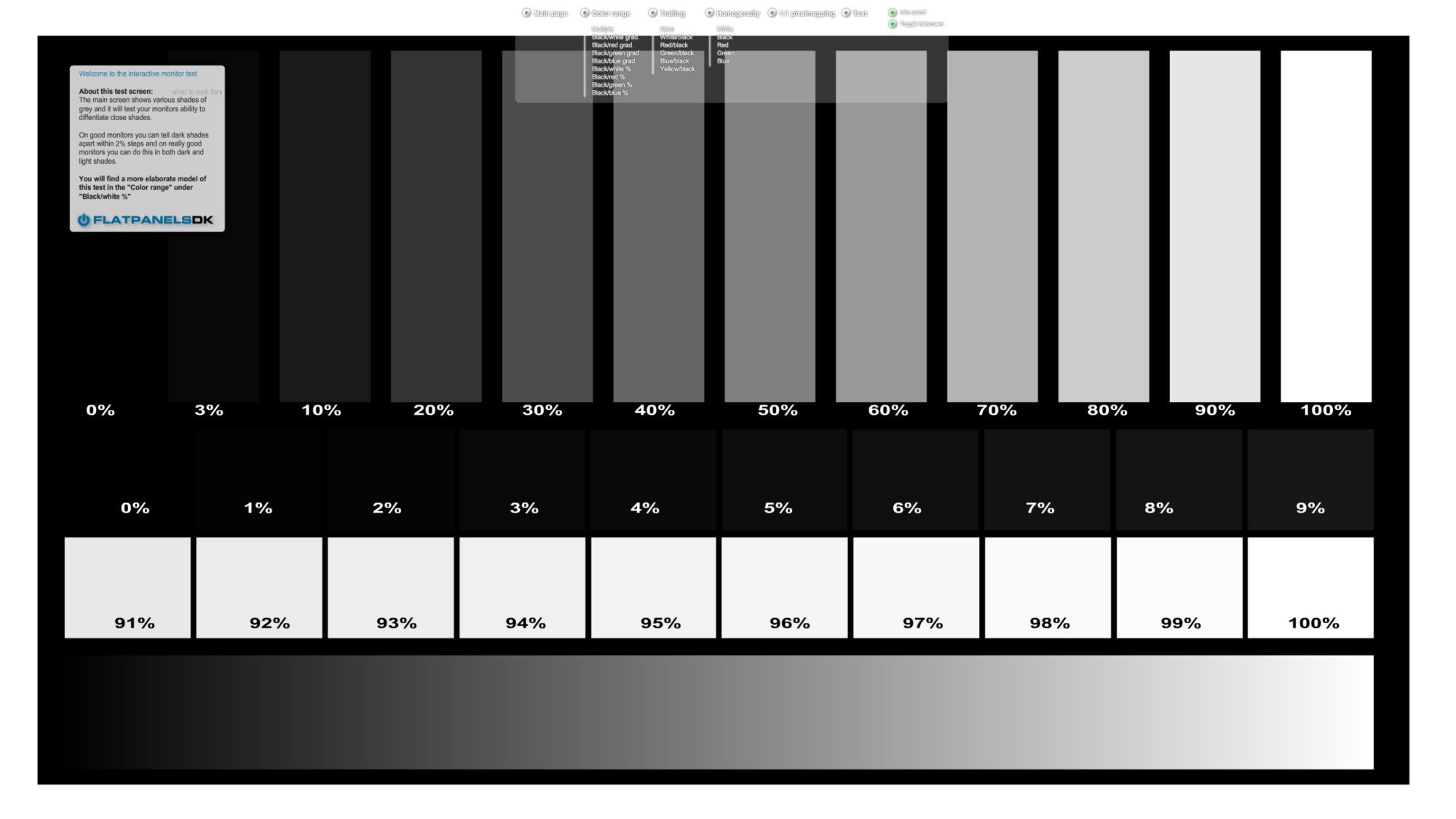 Online Monitor Test black and white balance check