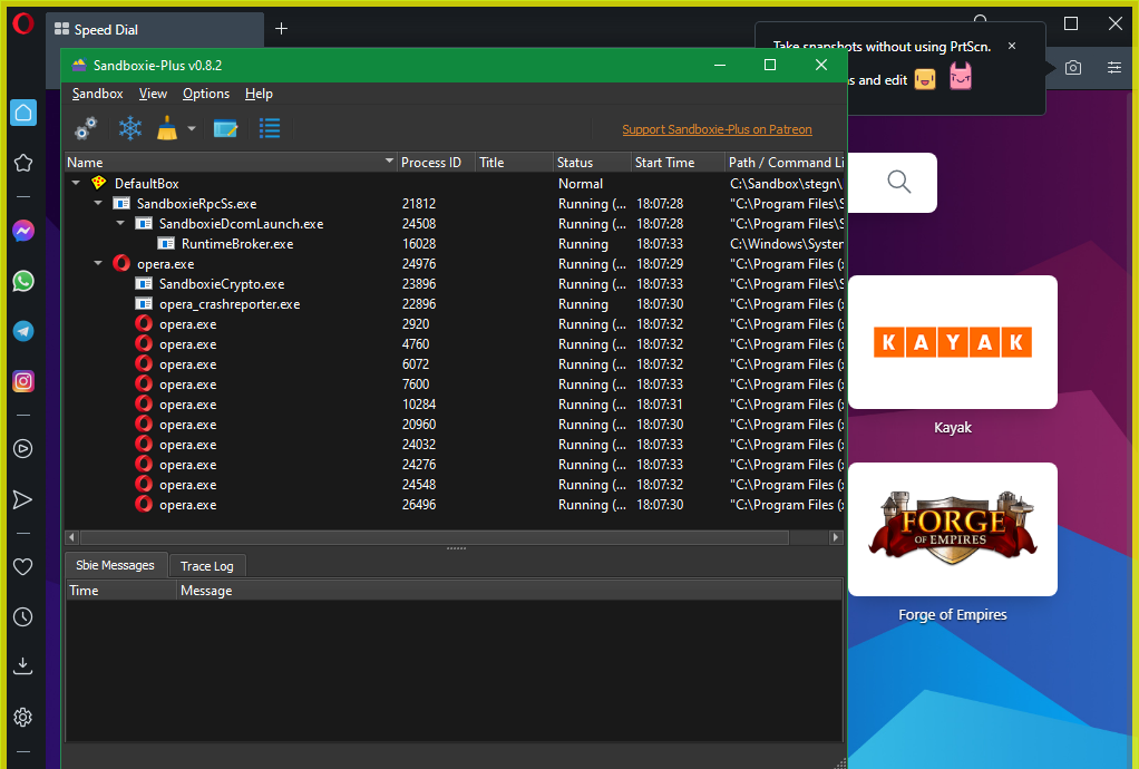 Opera Sandboxie Example