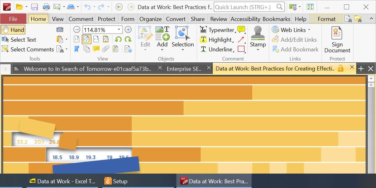 PDF-XChange Editor with three open PDF files