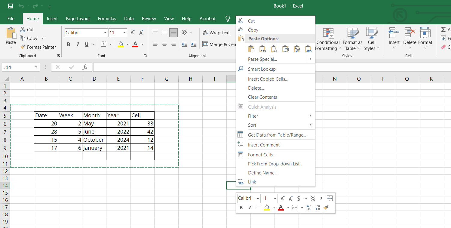 Opsi tempel Microsoft Excel