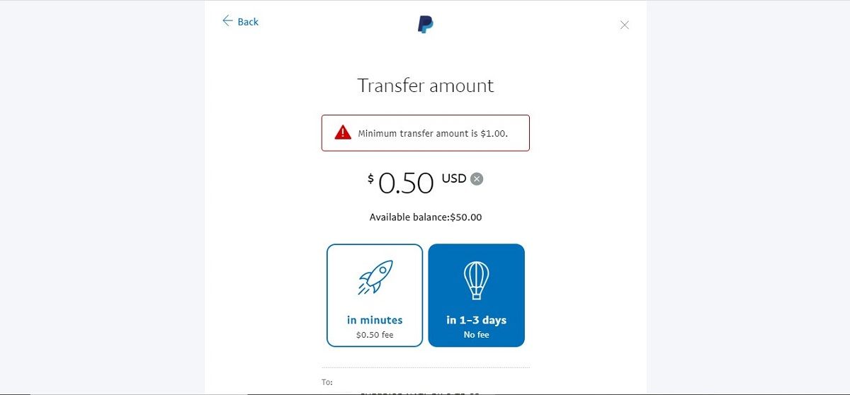 PayPal has a minimum transfer ammount and fees for instant transfers