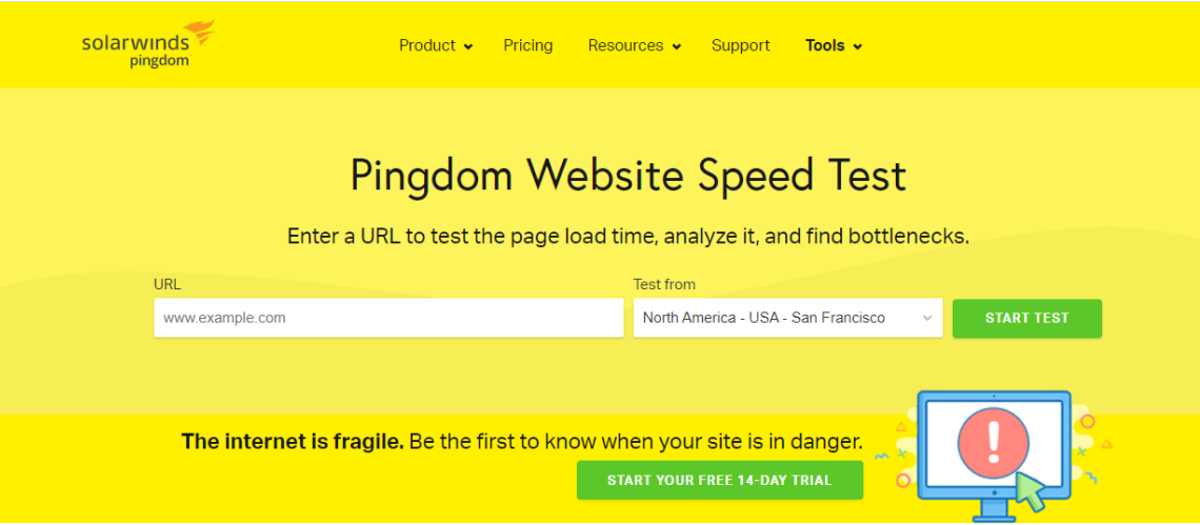 Pingdom WordPress Website Test Tool