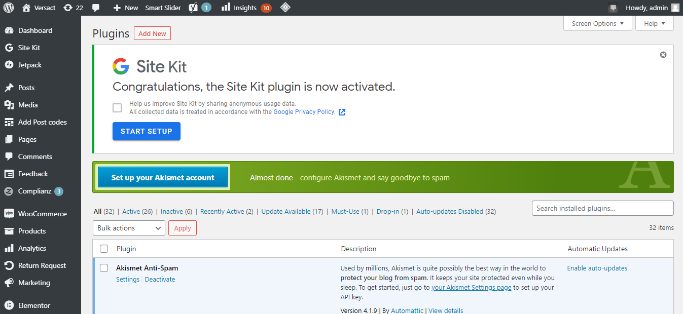 Plugin Startup In WordPress Dashboard