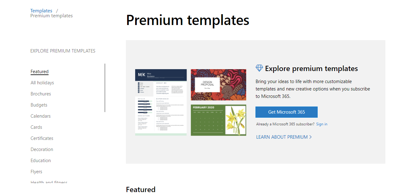 Premium Excel Templates on Microsoft Website - I 5 migliori siti Web per scaricare modelli Excel gratuiti