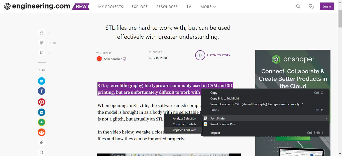 ersätta teckensnitt med Font Finder Plugin