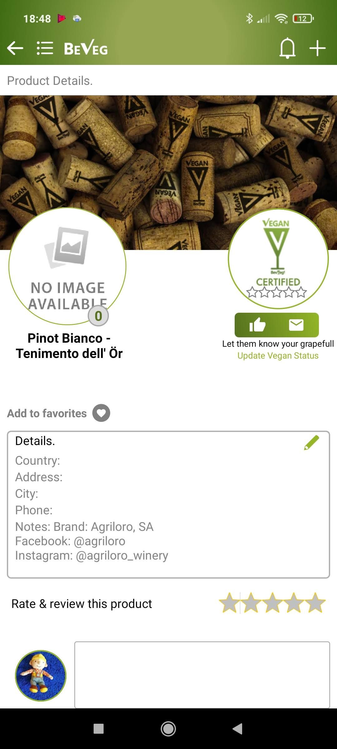 Search Vegan Wine app details