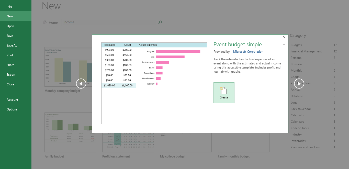 Select a Template From Excel Resource