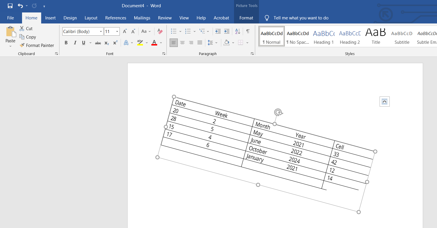 How To Rotate A Table In Microsoft Word