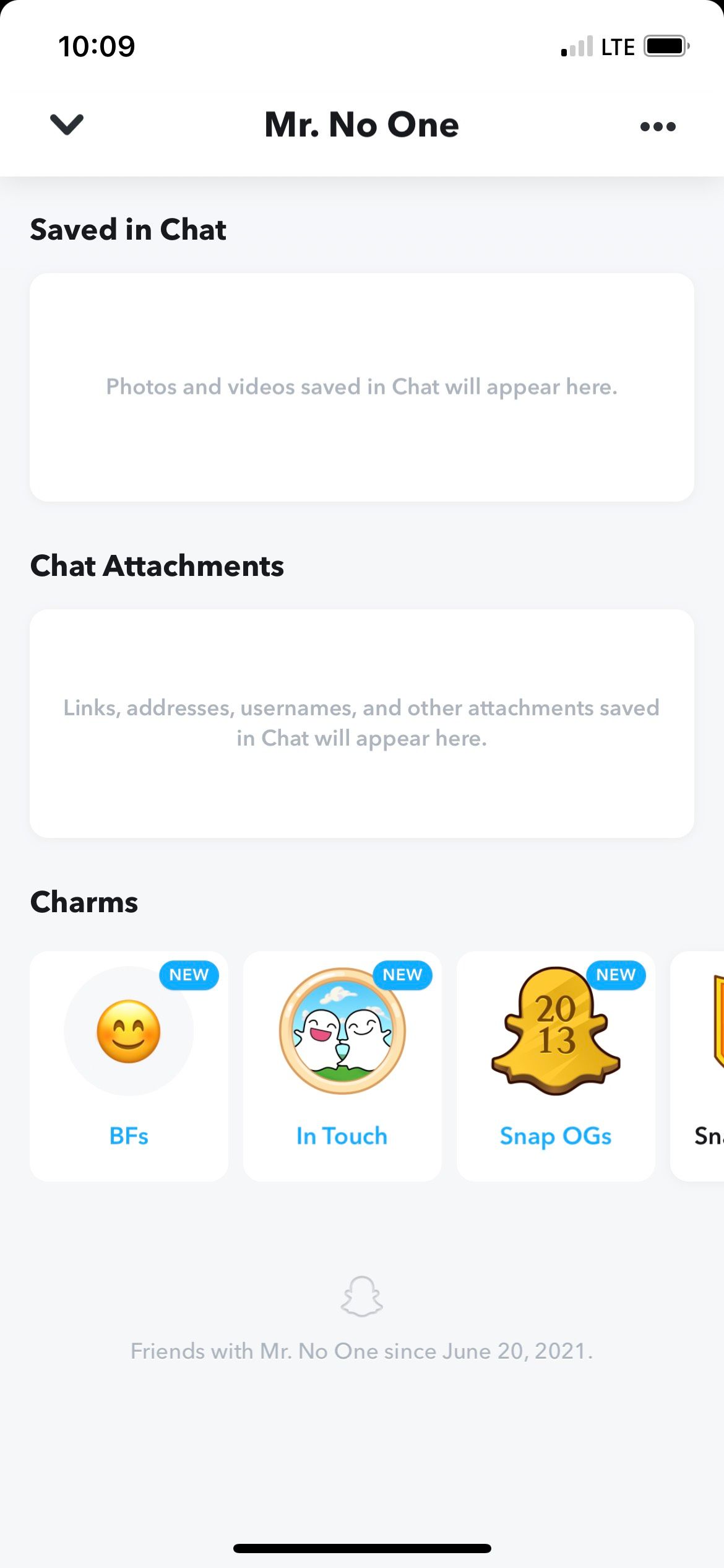 Snapchat Friendship Charms List Screenshot