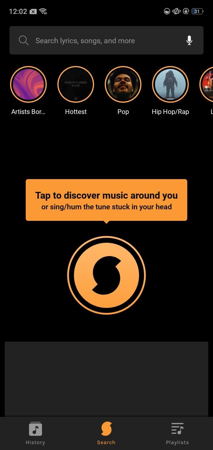 Homepage on SoundHound