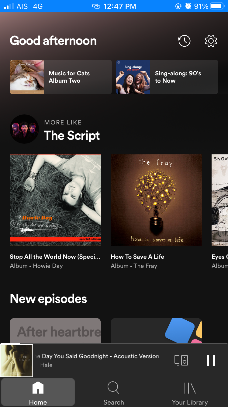  Página de inicio de Spotify