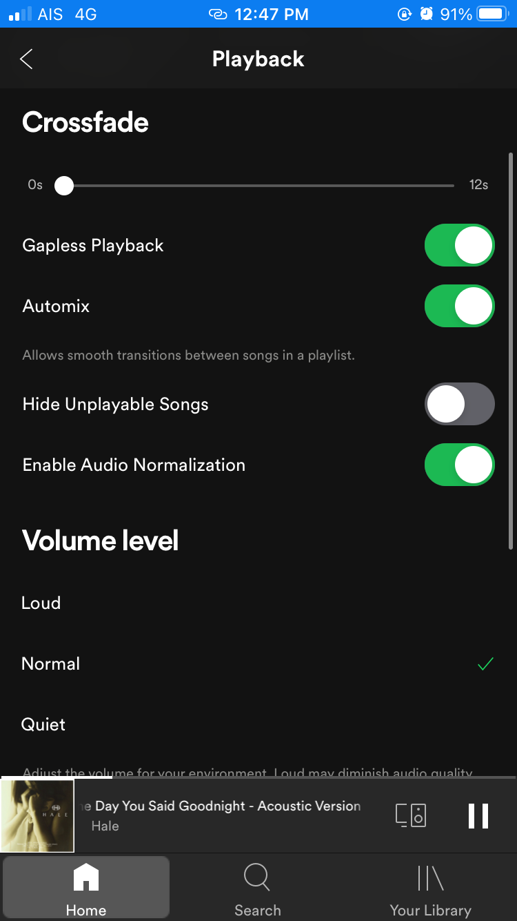 o Spotify Configurações de Reprodução