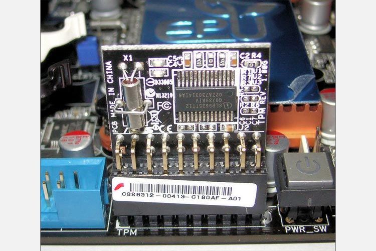 Actual TPM module on motherboard