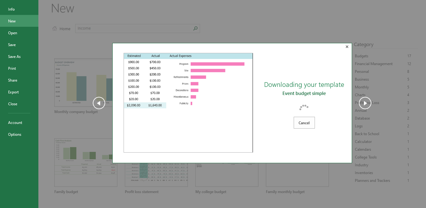 Template Being Downloaded From Excel