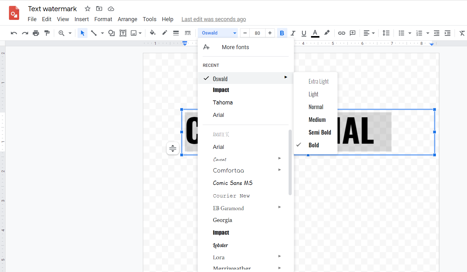 Text formatting in Google Drawings