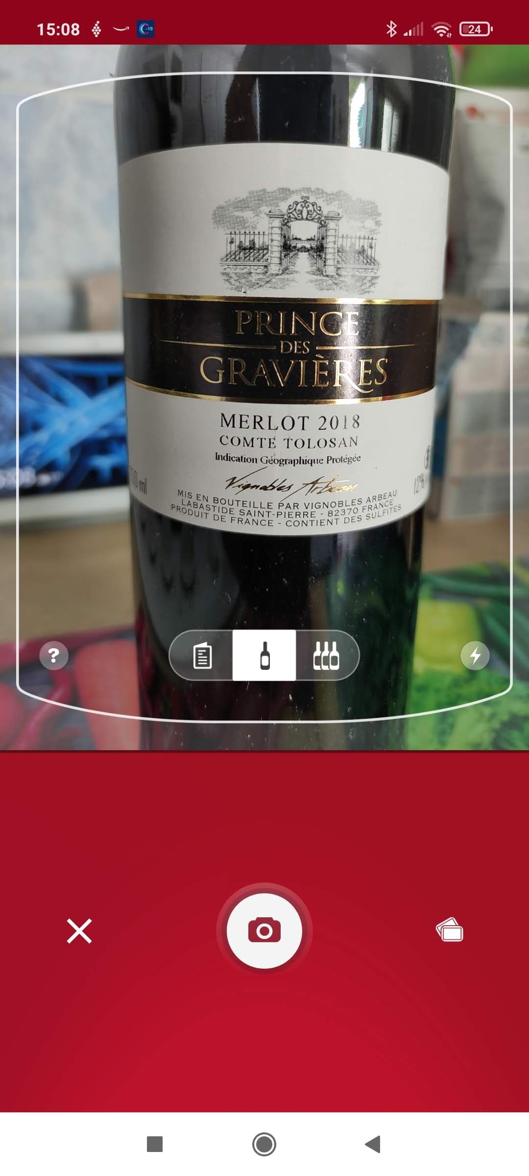 Vivino wine label photo
