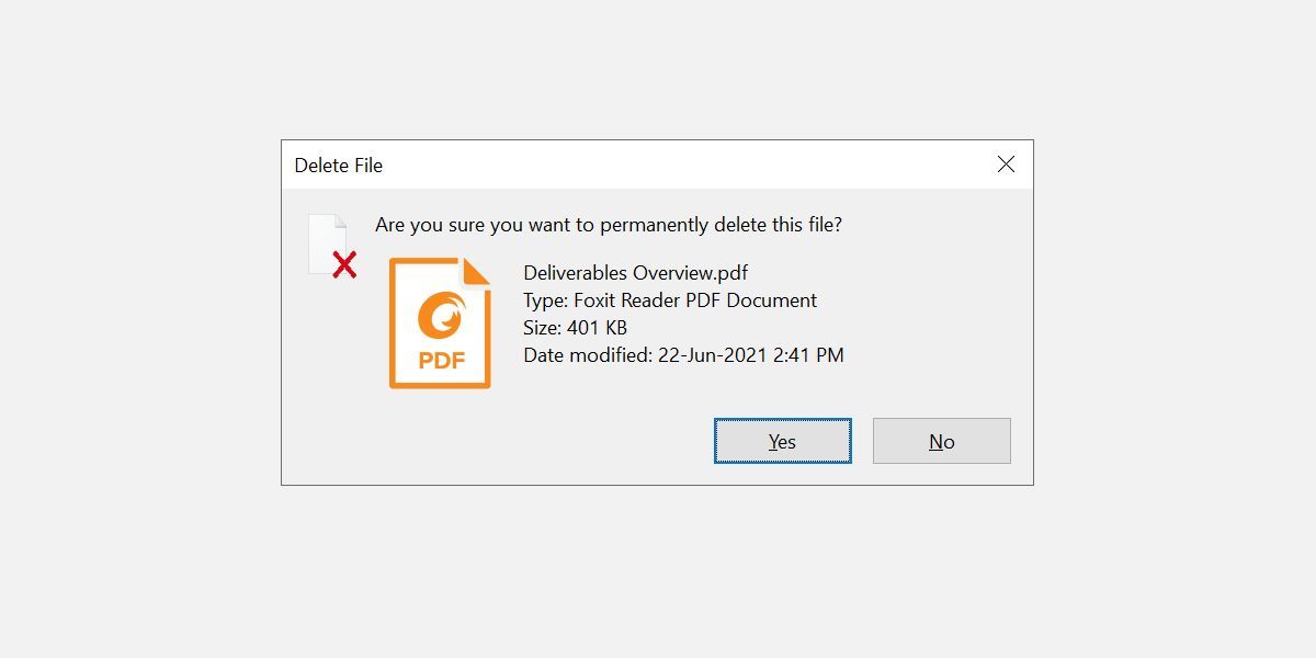 Delete a file using the Windows keyboard shortcut Shift + Delete.