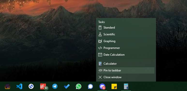 Windows App Pin to Taskbar