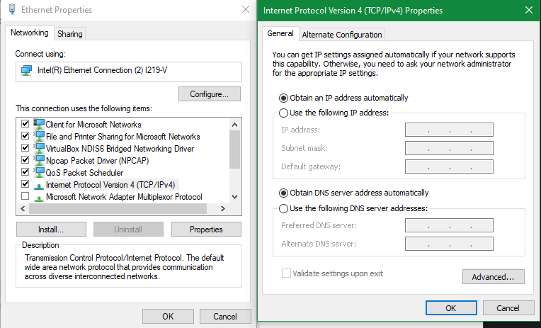 Windows Obtain IP Address Automatically