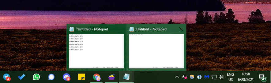 Windows Two Open Notepad Instances