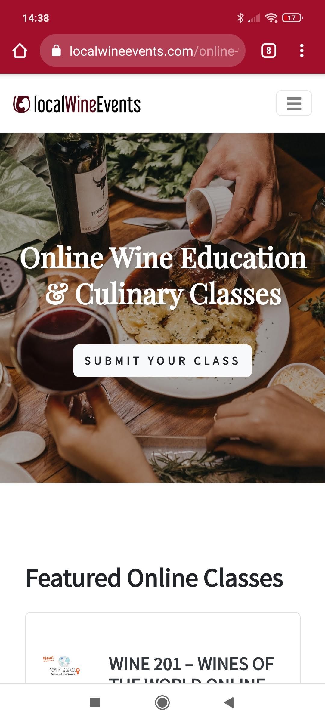 Wine Events app classes