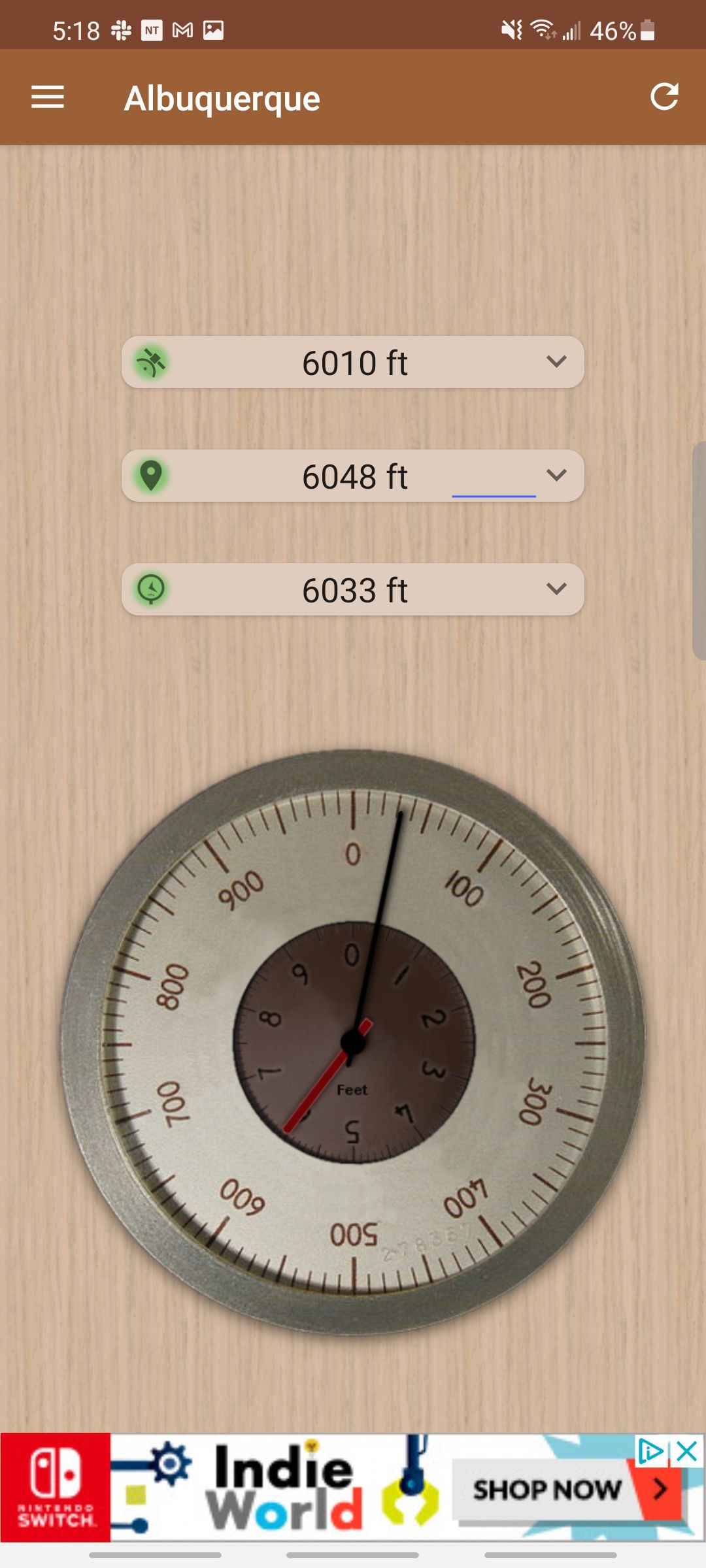 accurate altimeter location based home screen